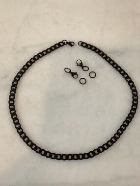 Men's Black Enamel Finish Link Wallet Jeans Chain, Brand New